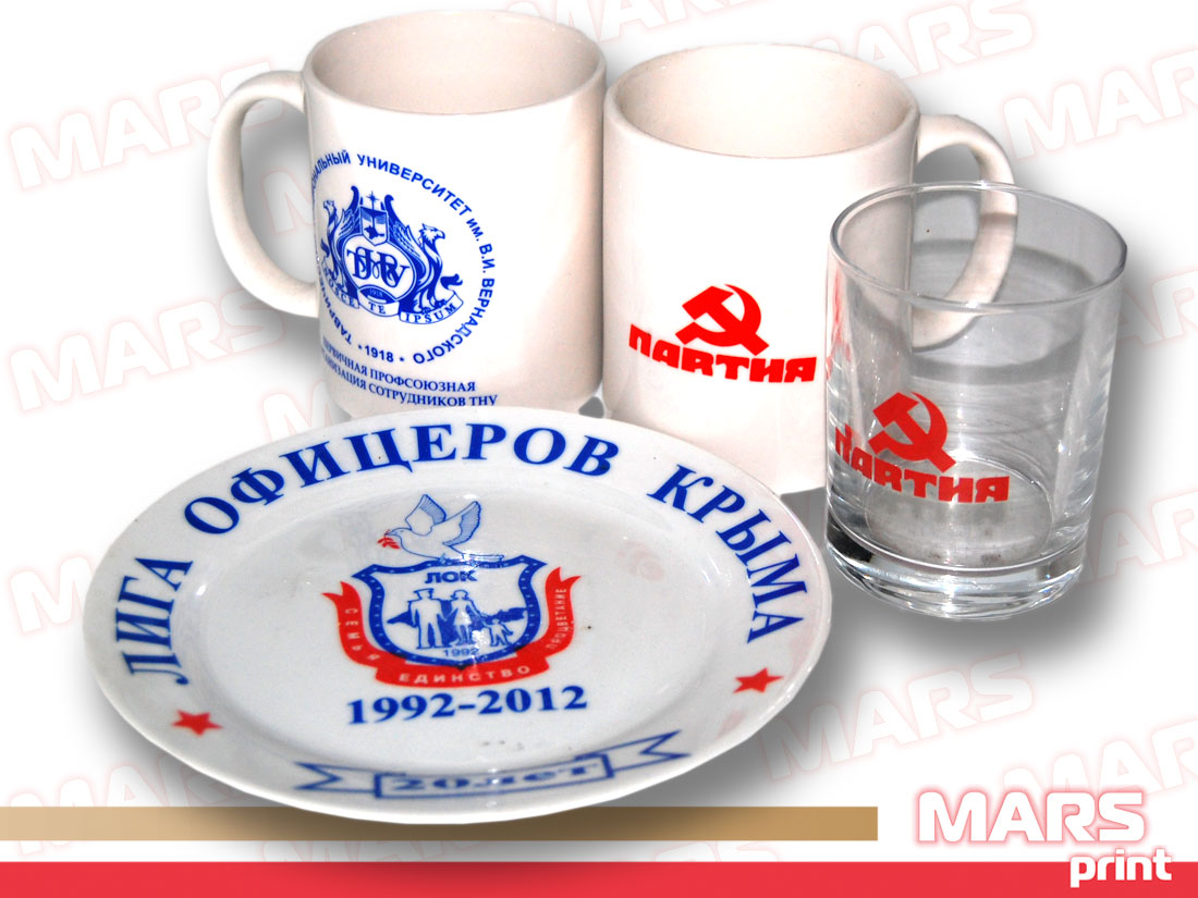 Печать на кружках, стаканах и тарелках в Крыму